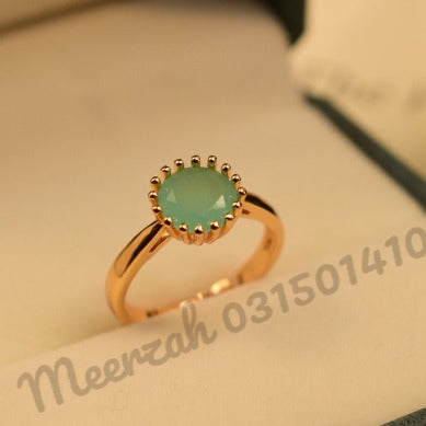 Elegant Grey Zircon Stylish Crystal Gold Plated Ring for Girls/Women