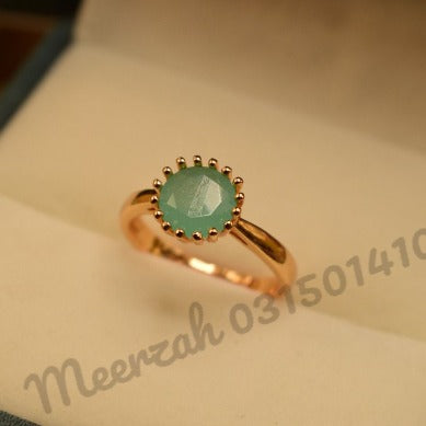 Elegant Grey Zircon Stylish Crystal Gold Plated Ring for Girls/Women