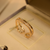 Fancy Diamond Zircon Stones Stylish Crystal Gold Plated Ring for Girls/Women