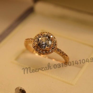 Beautiful Design Stone Adjustable Golden Ring for Girls/Women