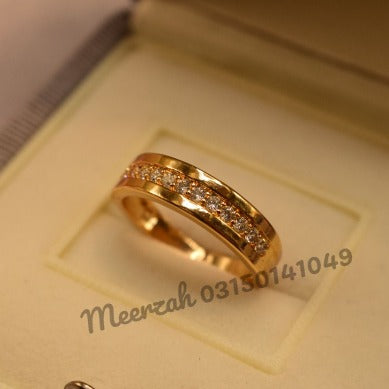 Beautiful Design Challa Crystal Adjustable Golden Ring for Girls/Women