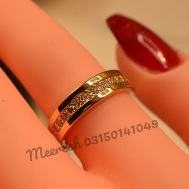 Beautiful Design Challa Crystal Adjustable Golden Ring for Girls/Women