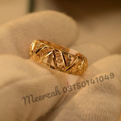 Elegant Design Crystal Golden Ring for Girls/Women