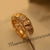 Fancy Elegant Design Crystal Golden Ring for Girls/Women