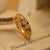 Elegant Fancy Design Crystal Golden Ring for Girls/Women