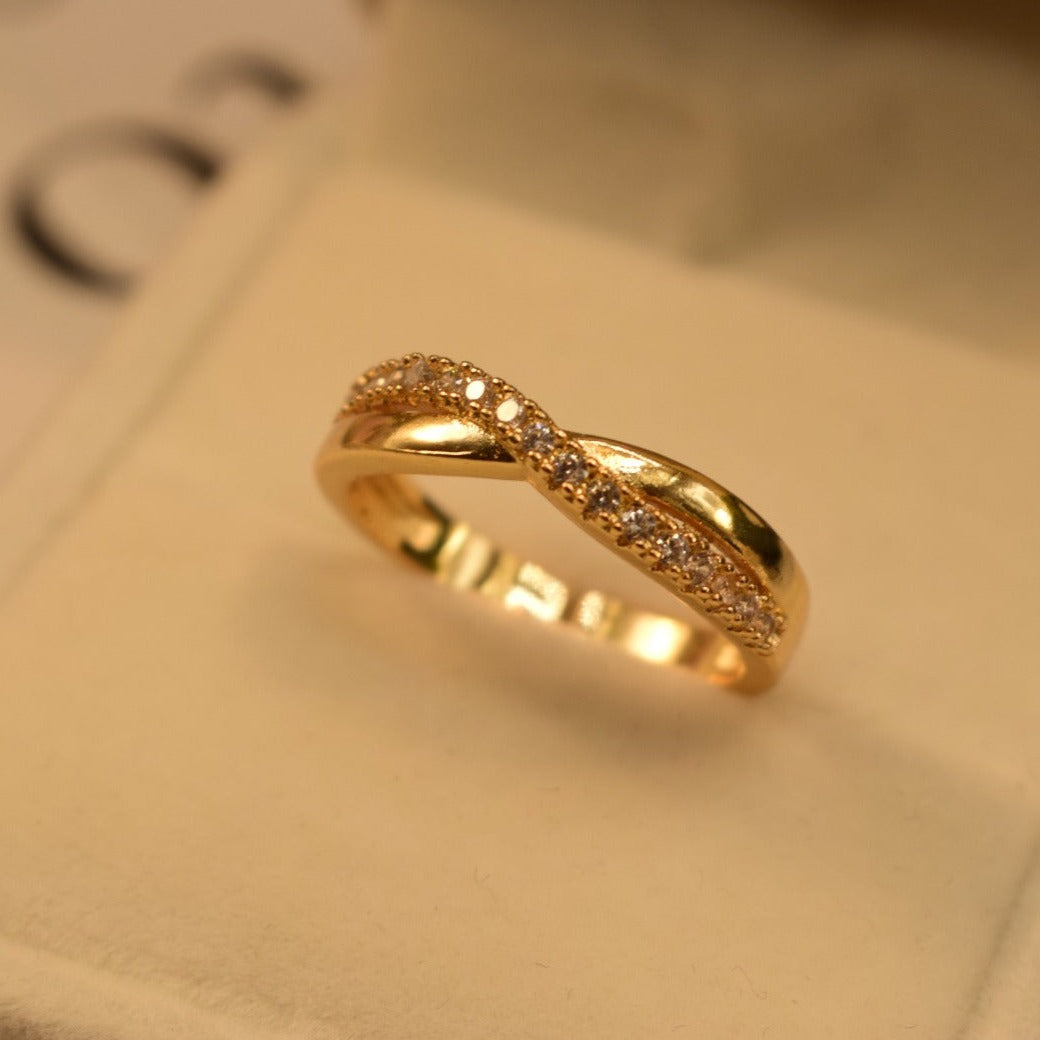 Fancy Italian Golden/Silver Design Crystal Rings for Girls/Women