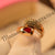 Beautiful Golden Maroon Zircon Crystal Ring for Girls/Women - Meerzah