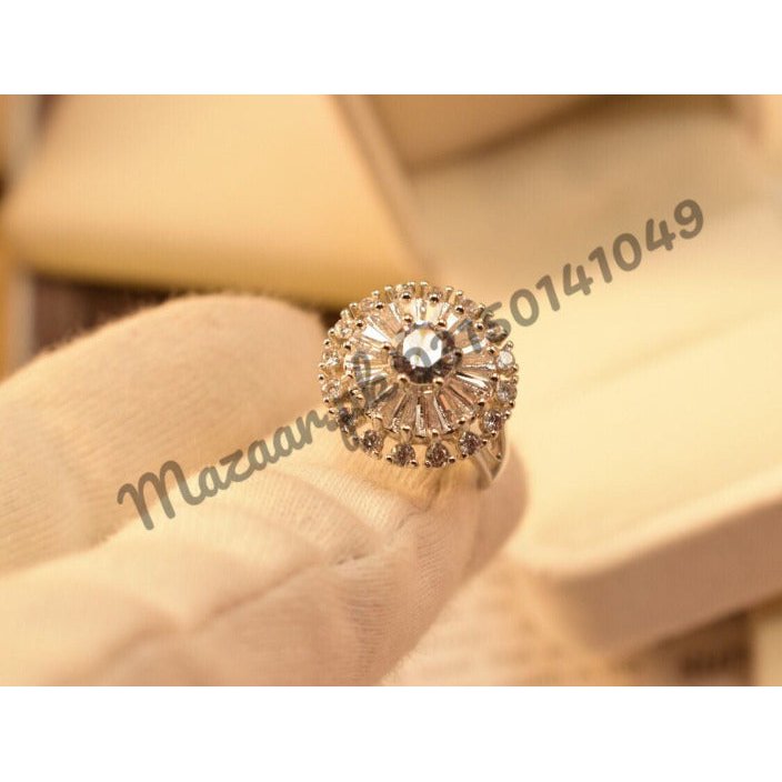 Antique Silver Zircon Crystal Ring for Girls/Women - Meerzah