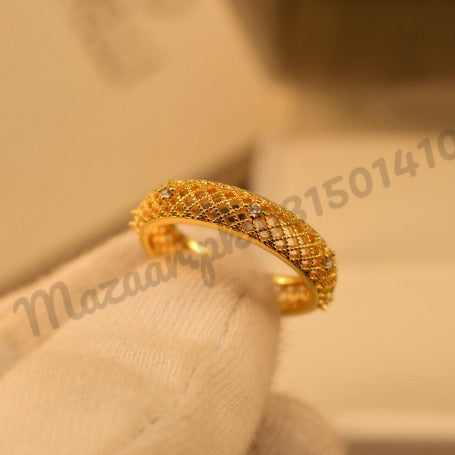 Elegant Golden Challa Crystal Ring for Girls/Women - Meerzah