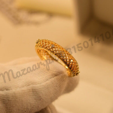 Elegant Golden Challa Crystal Ring for Girls/Women - Meerzah