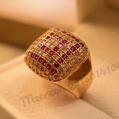 Elegant Multi Mini Square Zircon Crystal Ring for Girls/Women - Meerzah