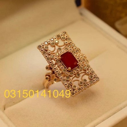 Elegant Maroon Zircon Ring for Girls/Women - Meerzah