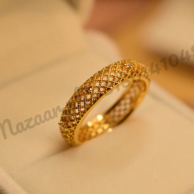 Elegant Golden Challa Crystal Ring for Girls/Women - Meerzah