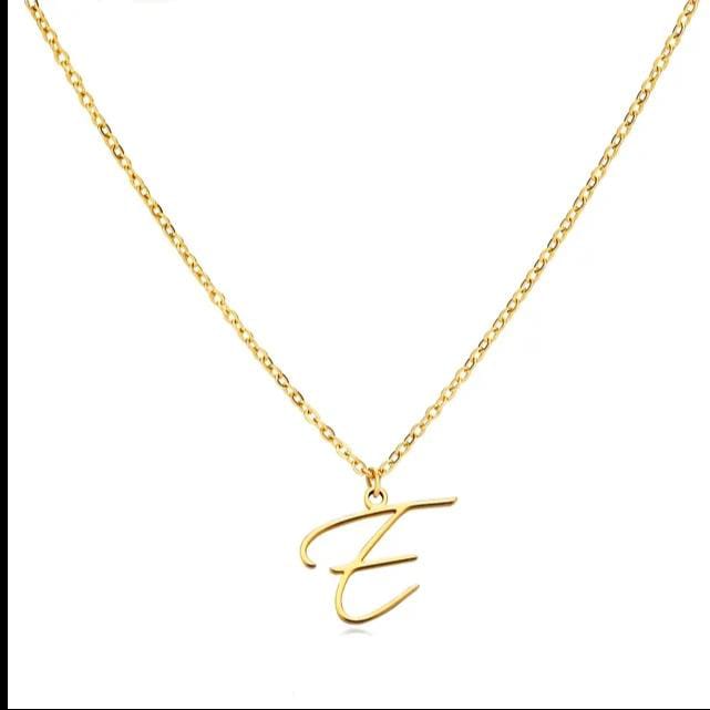 Gold Plated Letter Capital Alphabet Pendant Necklaces For Girls/Women