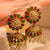 Elegant Golden Stylish Red & Green Crystal Earings for Girls/Women - Meerzah