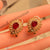 Fancy Stylish Golden Red Crystal Earings for Girls/Women - Meerzah
