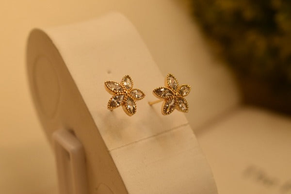 Stylish Gold Plated Unique Design Crystal Earrings For Girls/Women