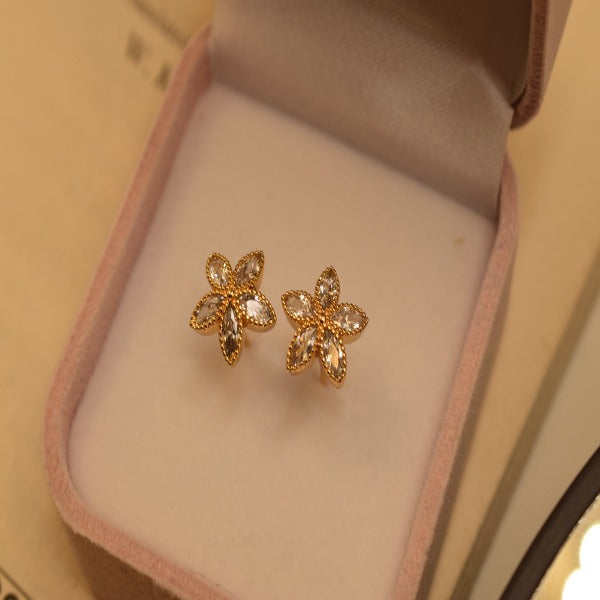 Stylish Gold Plated Unique Design Crystal Earrings For Girls/Women