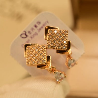 Elegant Golden Stone Crystal Earings for Girls/Women - Meerzah