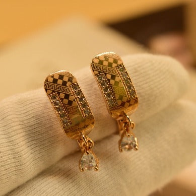 Stylish Golden Stone Crystal Earings for Girls/Women - Meerzah