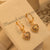Heart Fancy Golden Design Crystal Earings for Girls/Women - Meerzah