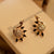 Elegant Golden Design Black Crystal Earings for Girls/Women - Meerzah