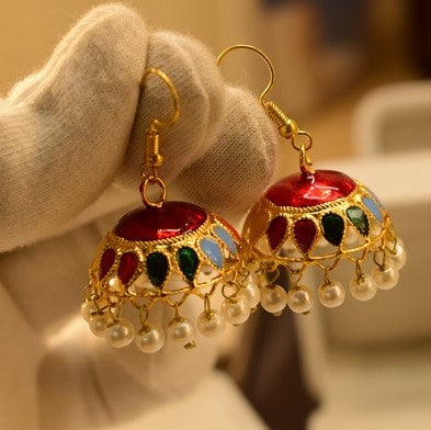 Fancy Multi Stones (Jhumkiyan) Earings for Girls/Women - Meerzah