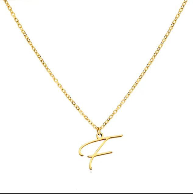 Gold Plated Letter Capital Alphabet Pendant Necklaces For Girls/Women