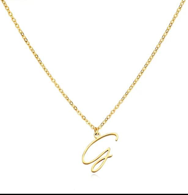 Gold Plated Letter Capital Alphabet Pendant Necklaces For Girls/Women