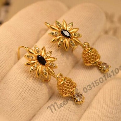 Beautiful Stylish Black Crystal Earings for Girls/Women - Meerzah