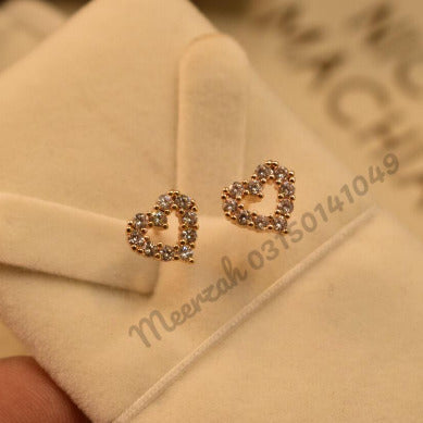 Stunning Small Heart Stone Crystal Earings for Girls/Women - Meerzah