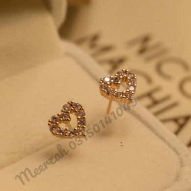 Stunning Small Heart Stone Crystal Earings for Girls/Women - Meerzah