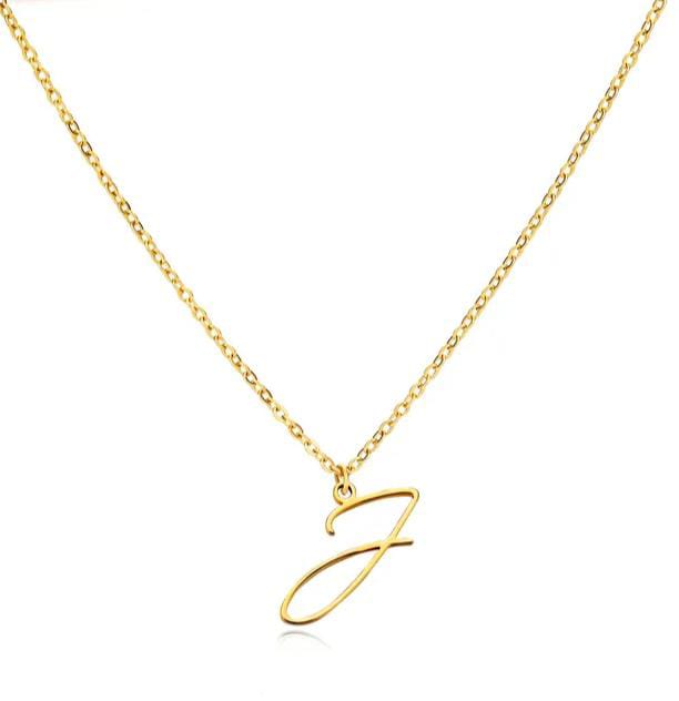 Gold Plated Letter Capital Alphabet Pendant Necklaces For Girls/Women