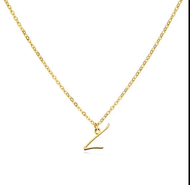 Gold Plated Letter Capital Alphabet Pendant Necklaces For Girls/Women