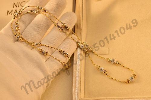 18K Mala Chain Micro Gold Plated Pendant for Girls/Women - Meerzah