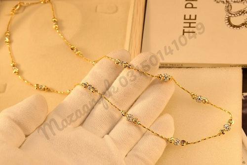 18K Mala Chain Micro Gold Plated Pendant for Girls/Women - Meerzah