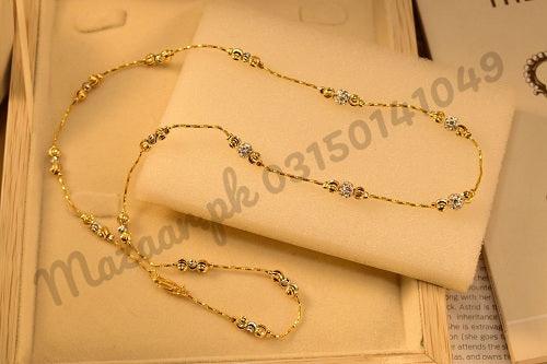 18K Mala Chain Micro Gold Plated Pendant for Girls/Women - Meerzah