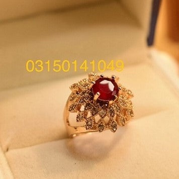 Maroon Zircon Crystal Flower Ring for Girls/Women - Meerzah