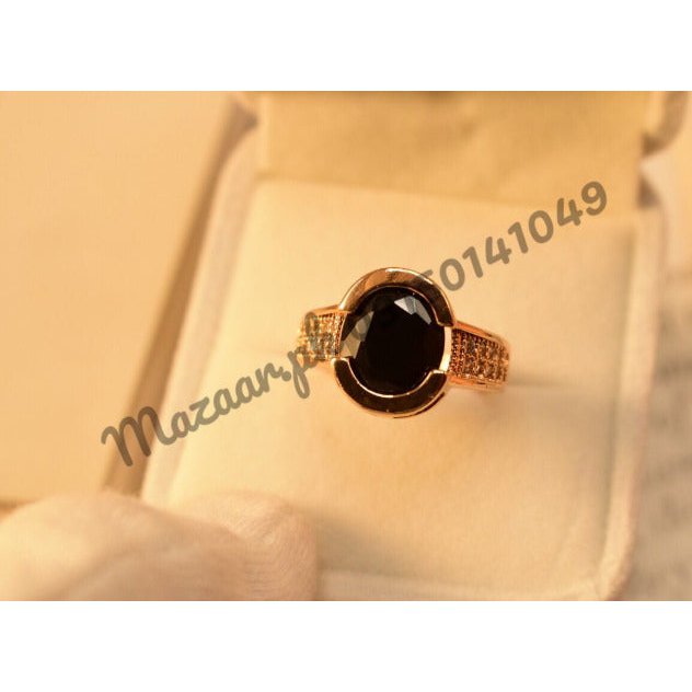 Antique Gold Plated Black Zircon Ring for Girls/Women - Meerzah