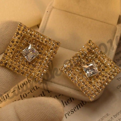 Beautiful  Crystal Zircon Golden Earings for Girls/Women - Meerzah