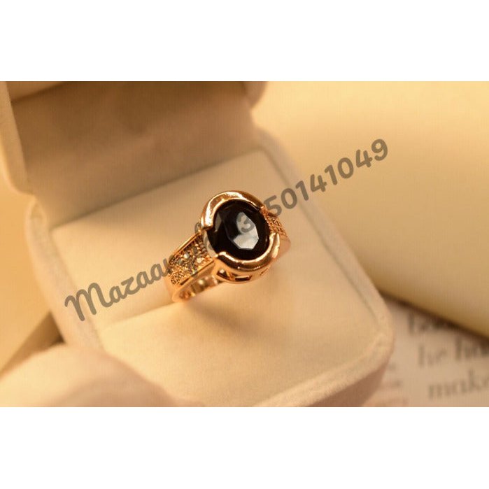 Antique Gold Plated Black Zircon Ring for Girls/Women - Meerzah