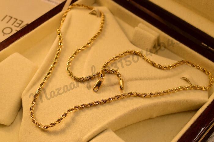 18K Stylish Chain Mala Micro Gold Plated Pendant for Girls/Women - Meerzah