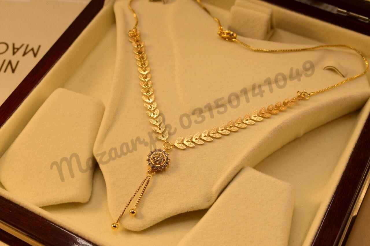 18K Mala Chain Micro Gold Plated Pendant for Girls/Women - Meerzah