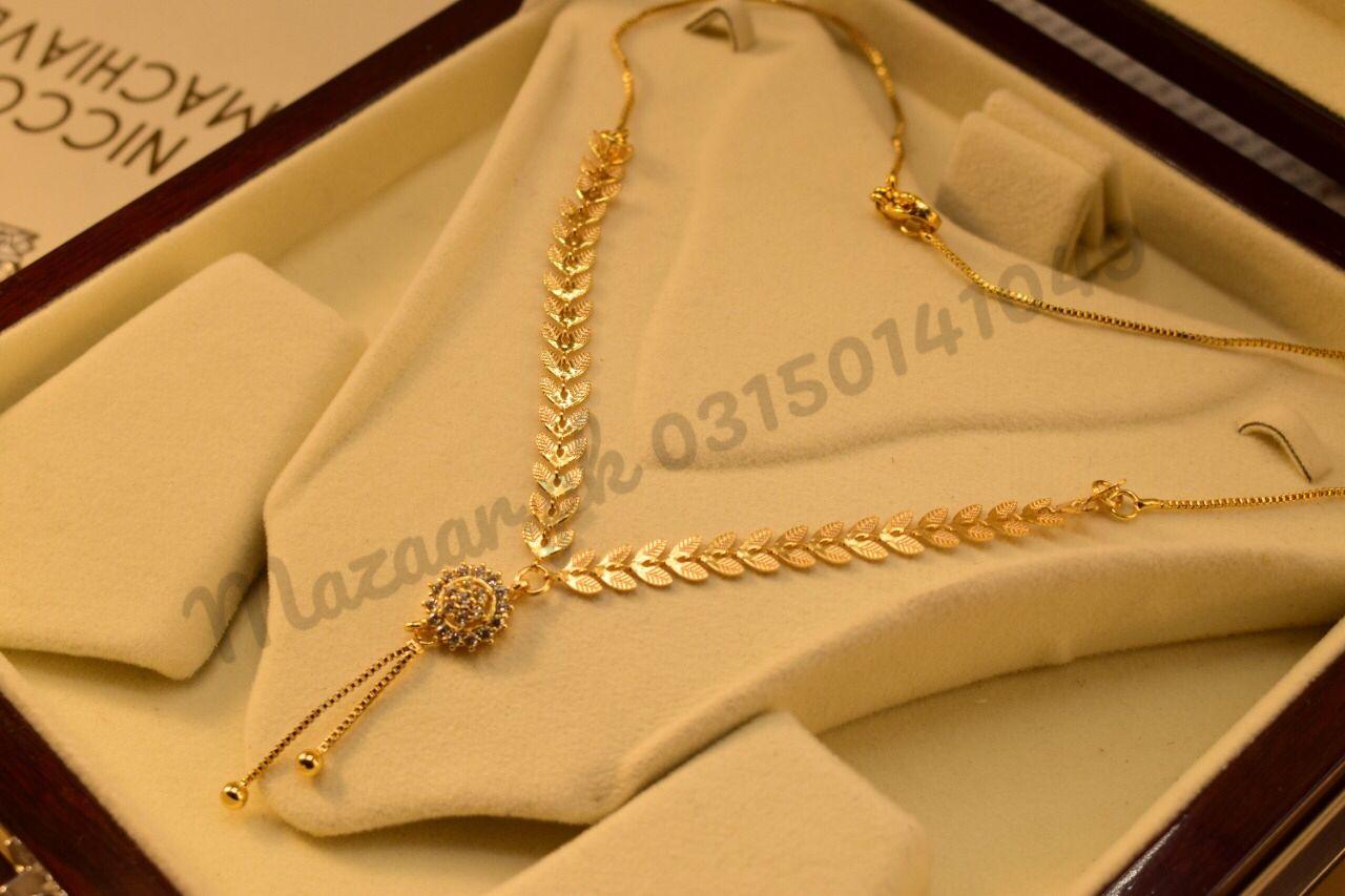 18K Mala Chain Micro Gold Plated Pendant for Girls/Women - Meerzah