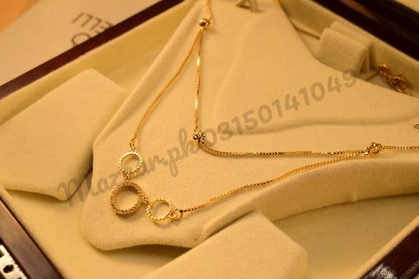 18K Fancy Chain Mala Micro Gold Plated Pendant for Girls/Women - Meerzah