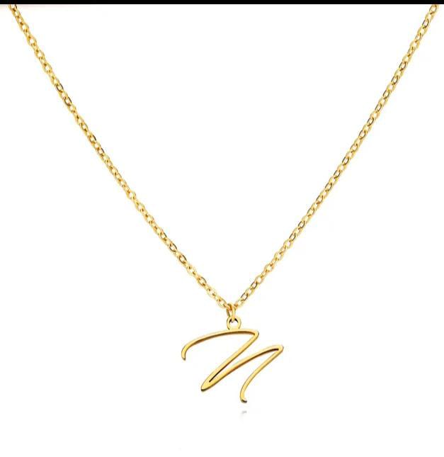 Gold Plated Letter Capital Alphabet Pendant Necklaces For Girls/Women