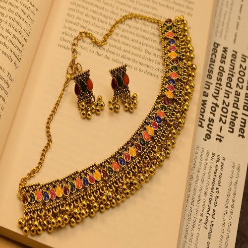 Elegant Stylish Golden Multi Design Necklace set for Girls/Women