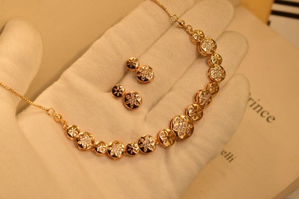 Stylish Golden Unique Design Necklace set for Girls/Women