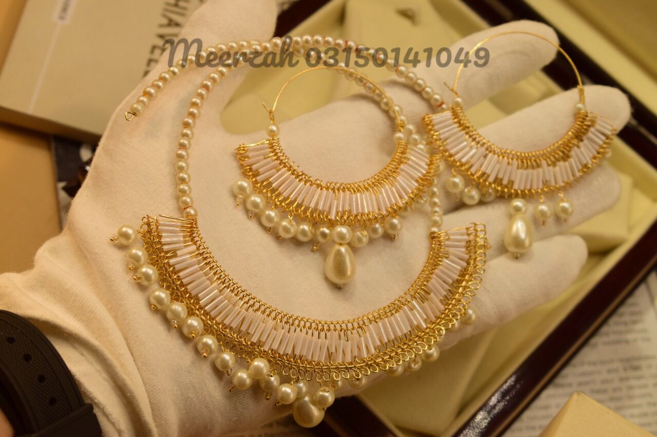 Elegant Turkish White colour Style CHOKER Sets for Girls/Women