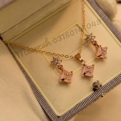 Stylish Multi Light Crystal Golden Necklace Sets for Girls/Women